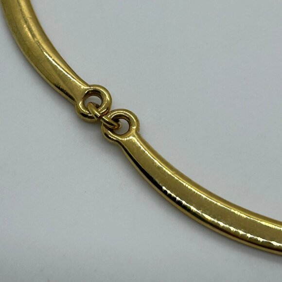 Vintage Goldtone Choker Necklace & Clip-On Hoop Earrings Set - Elegant Design - Picture 3 of 15